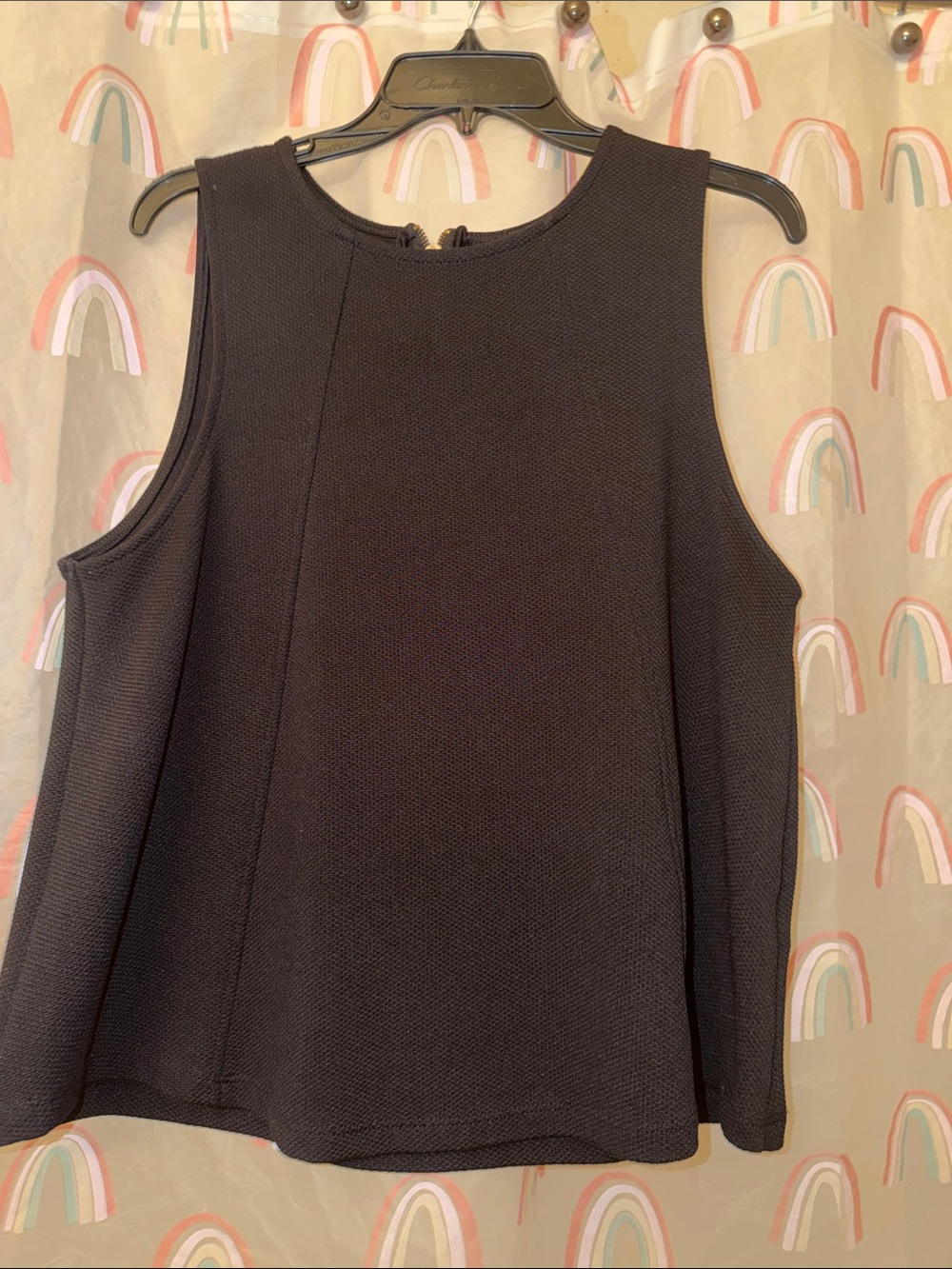 Topshop Black Textured Sleeveless Shell